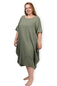 PLUS SIZE šaty s proužkem - bílá