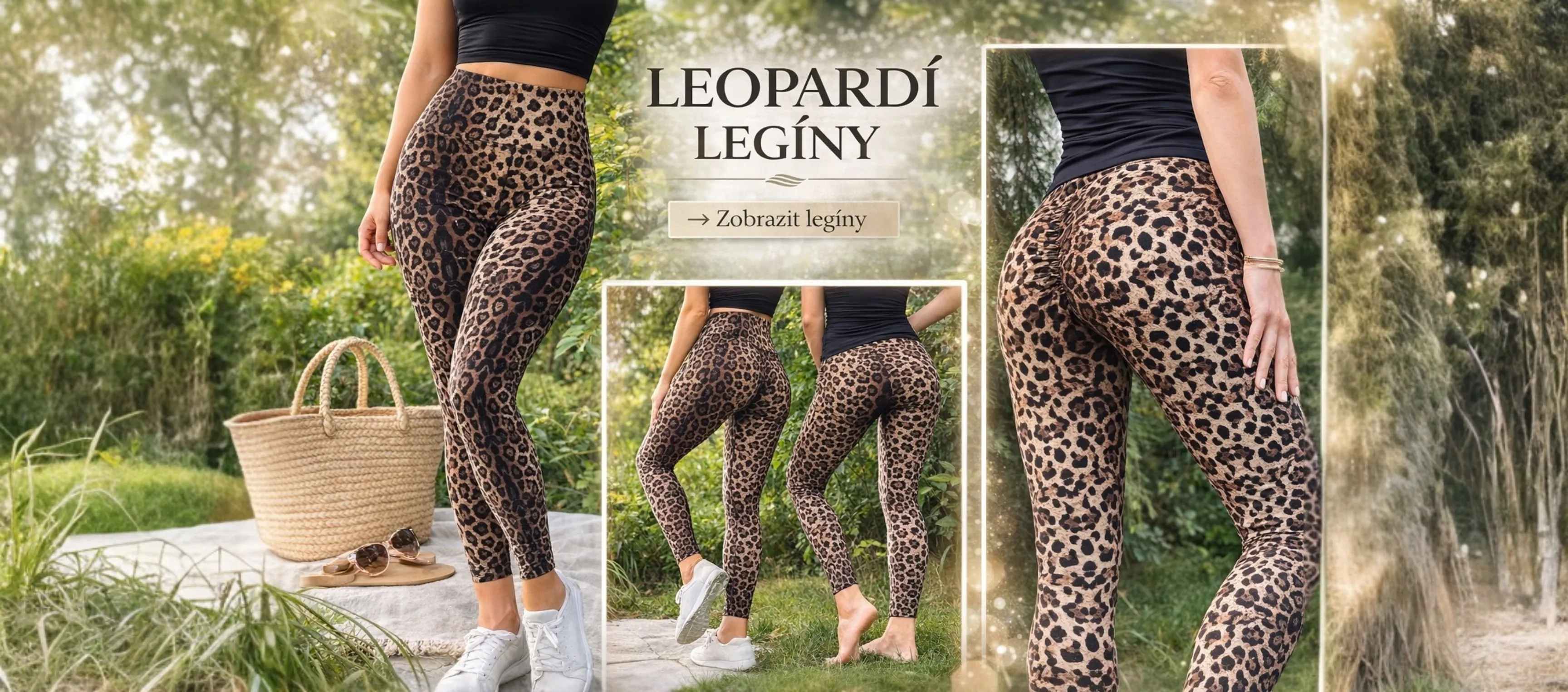 dámské legíny s leopardím potiskem