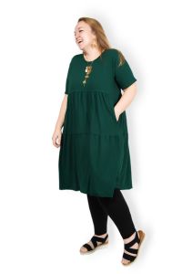 PLUS SIZE ŠATY BRIANNA - TMAVĚ ZELENÁ