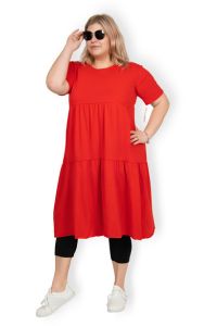 PLUS SIZE ŠATY BRIANNA - ČERVENÁ
