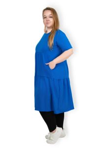 PLUS SIZE ŠATY BRIANNA - MODRÁ