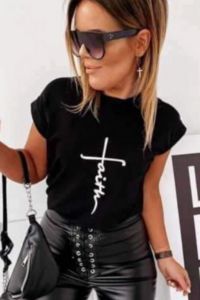 FAITH - černé tričko s nápisem