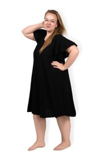 MAYA - mušelínové PLUS SIZE šaty - černá