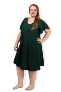 MAYA - mušelínové PLUS SIZE šaty - lahvově zelená