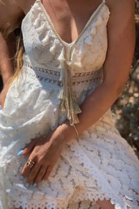 letní krajkové BOHO šaty - bílá