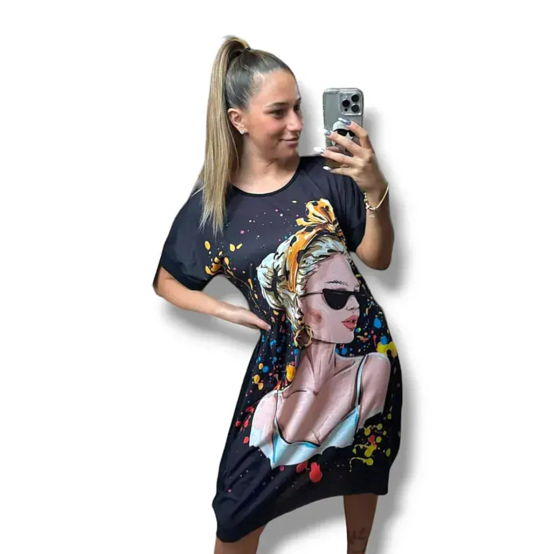 Enoy - PLUS SIZE tunika s potiskem - sedne do velikosti 52