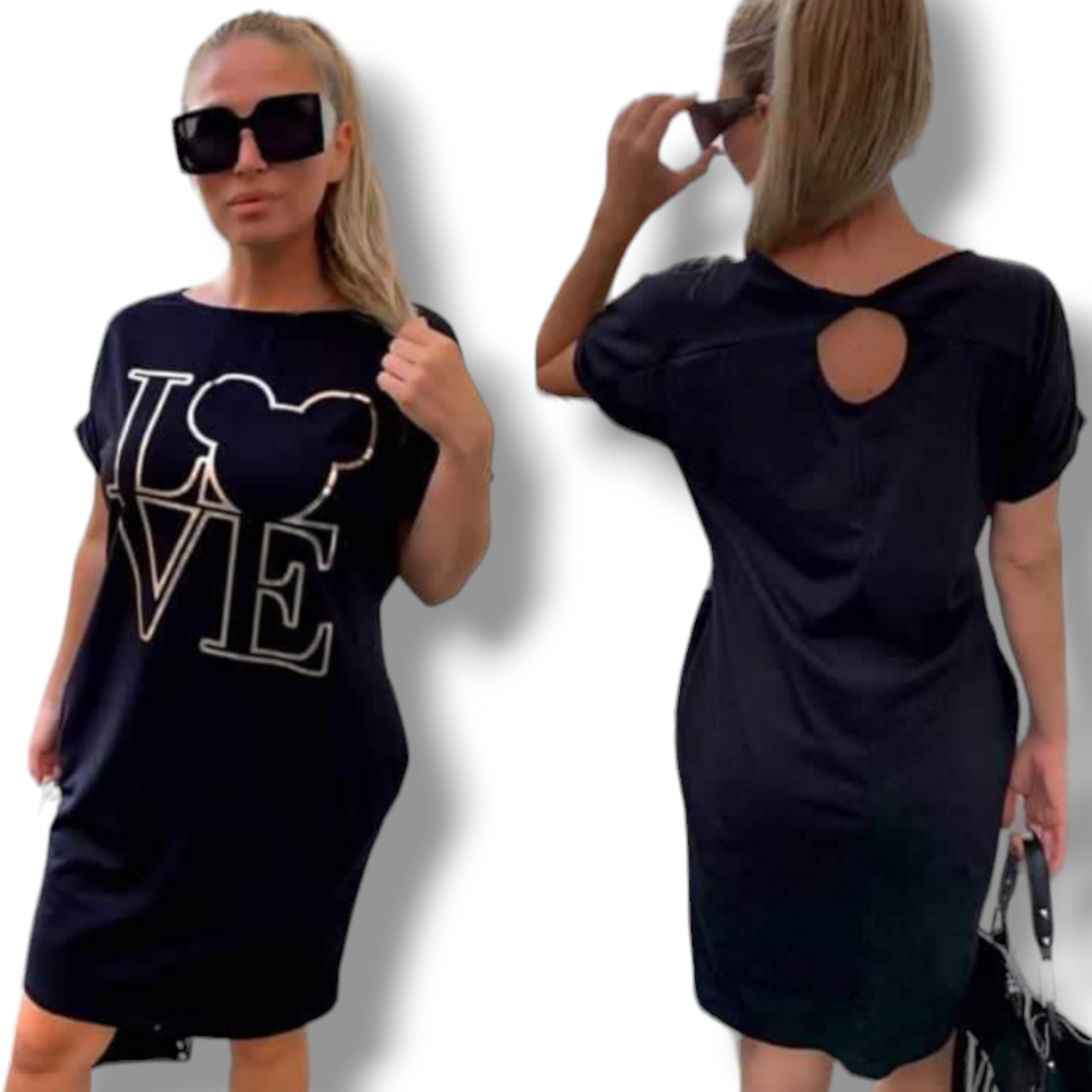 LOVE - šaty/tunika, sedne od velikosti XS do XL