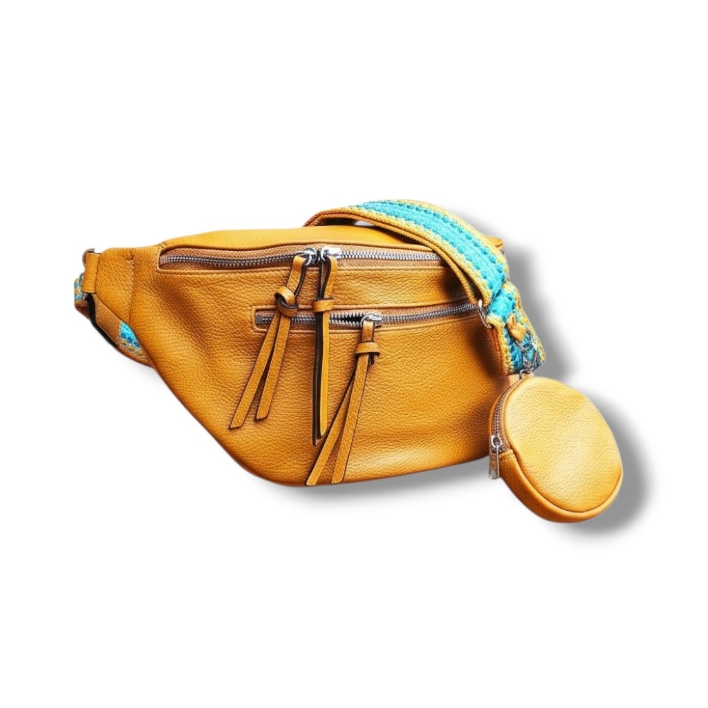 Clara - crossbody ledvinka s odepínací kapsičkou - yellow
