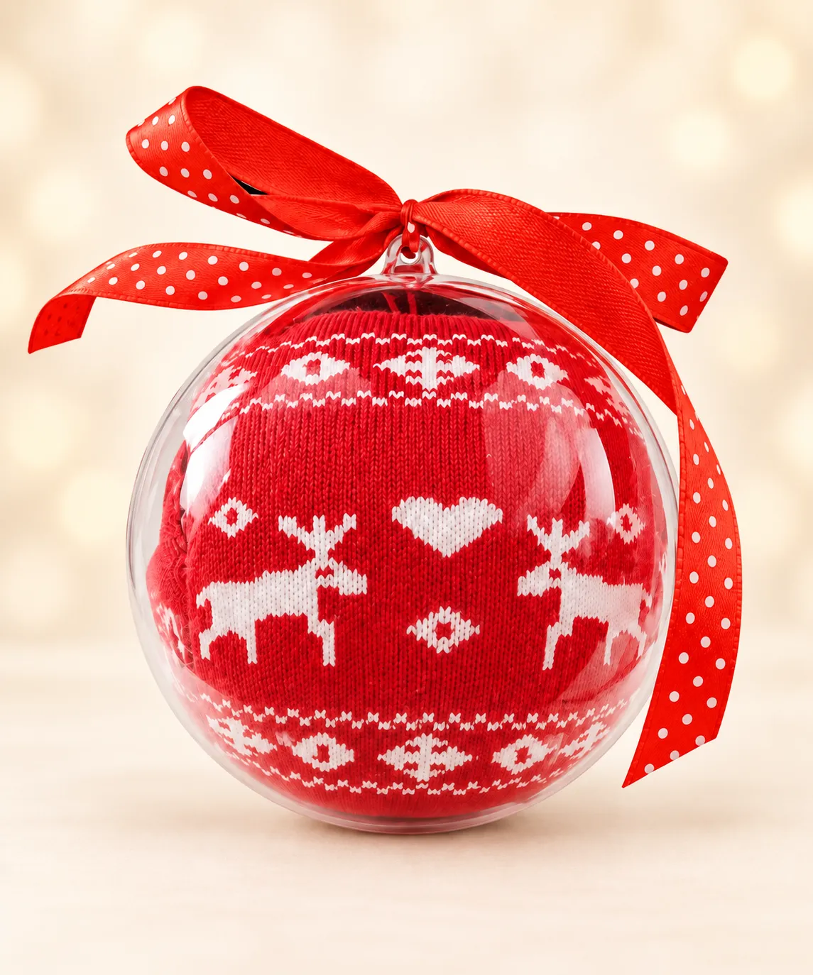 XMAS GIFT – vánoční ponožky v dárkové kouli Sobíci