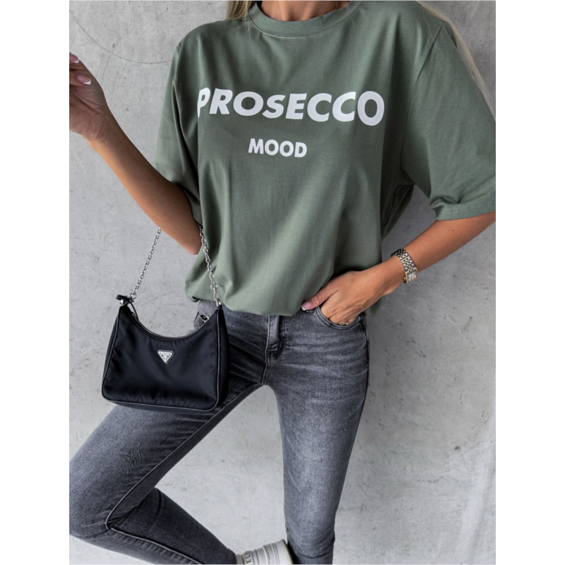 Tričko PROSECCO MOOD - khaki, velikost sedne L