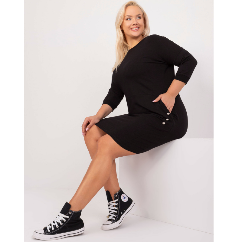 GINNY - PLUS SIZE šaty - černá, sedne do velikosti 50