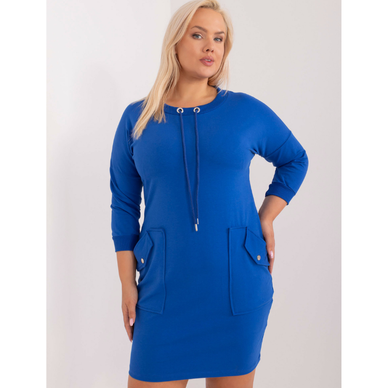 EMORY - PLUS SIZE šaty - kobaltová, sedne do velikosti 46