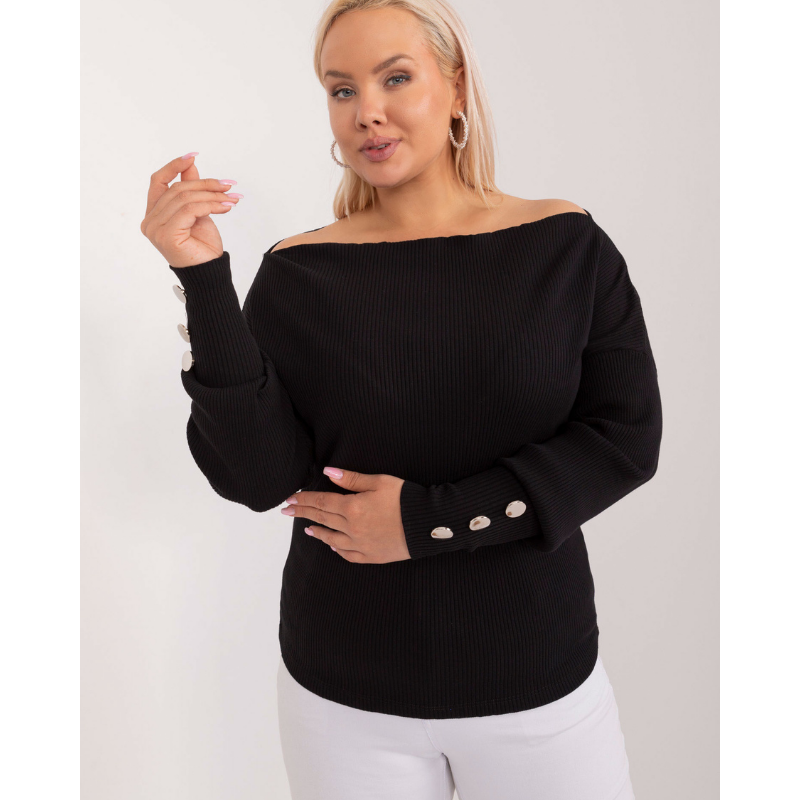 BELLA - PLUS SIZE svetr - černá, velikost sedne do 46