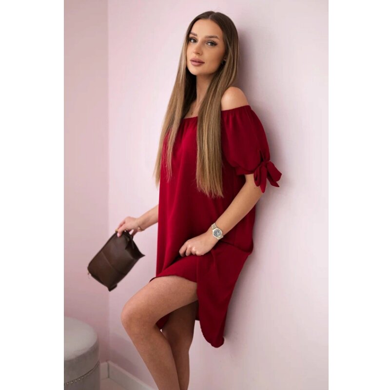 CAMILA - šaty - bordó, sedne do L
