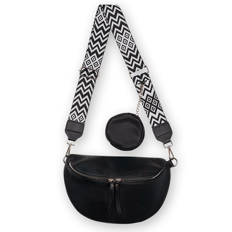 JOLA - černá crossbody ledvinka s kapsičkou