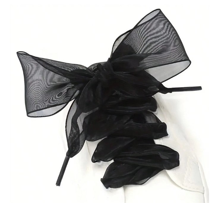 CHIFFON LACES – černé šifonové tkaničky do bot - 120 cm