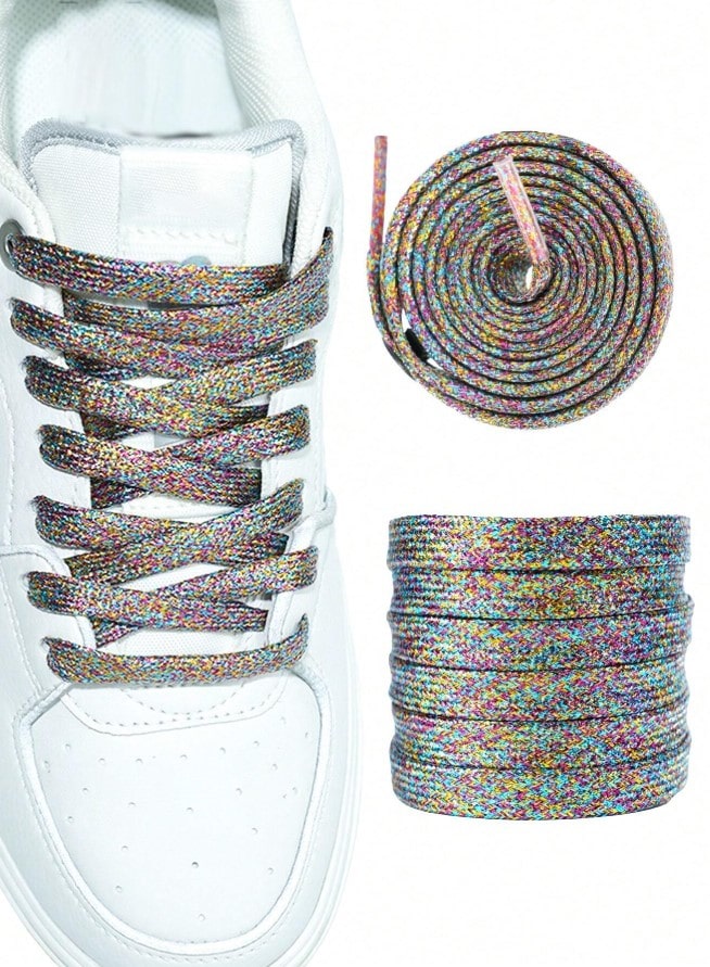 GLITTER LACES - třpytivé tkaničky - barevné, 120 cm