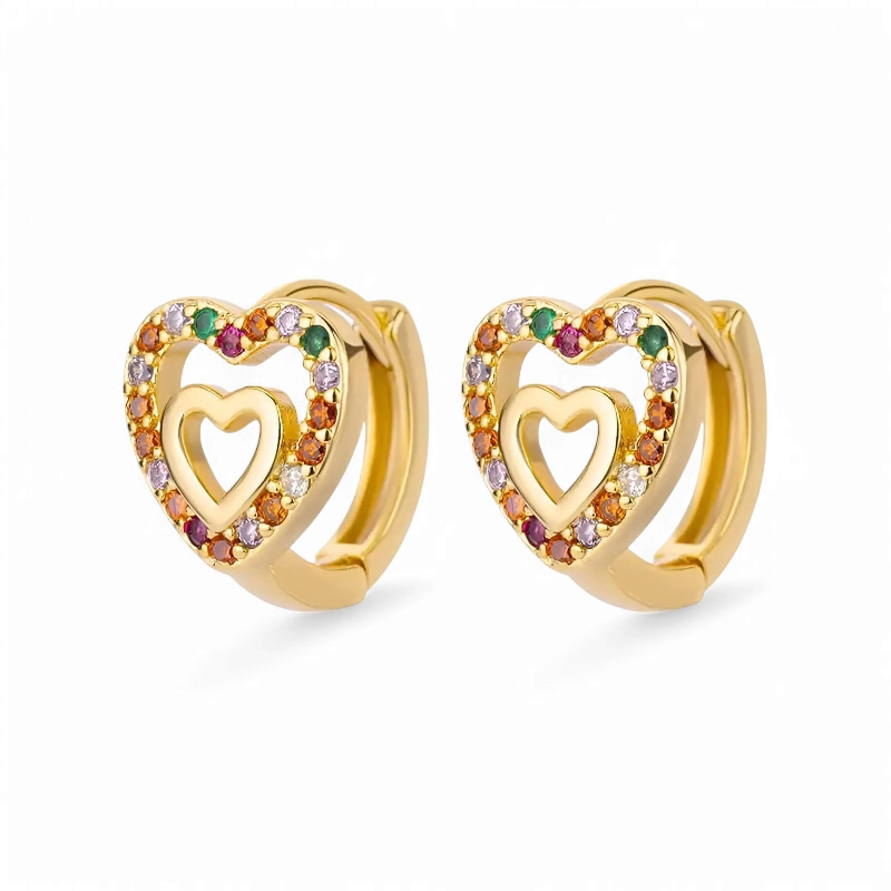 ROMANTIC HEART – náušnice z chirurgické oceli, zlatá