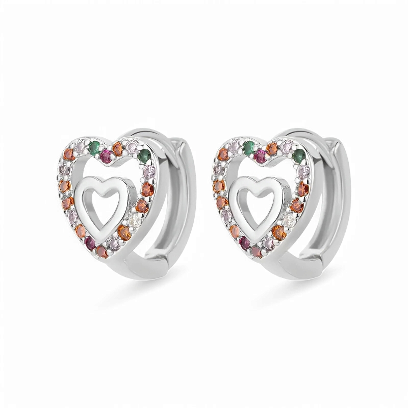 ROMANTIC HEART – náušnice z chirurgické oceli, stříbrná