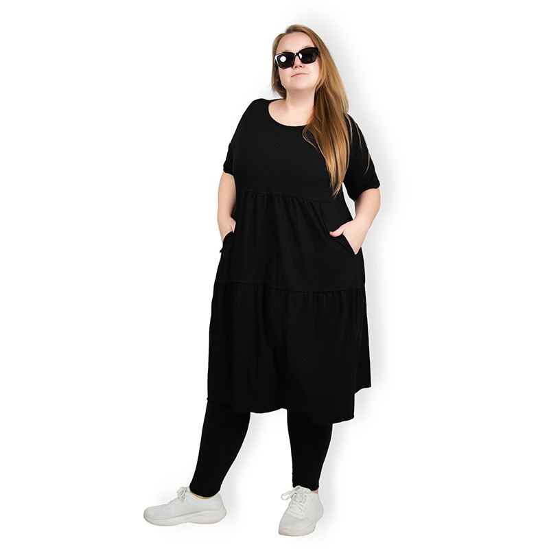 BRIANNA - PLUS SIZE šaty - černá, sedne do velikosti 50