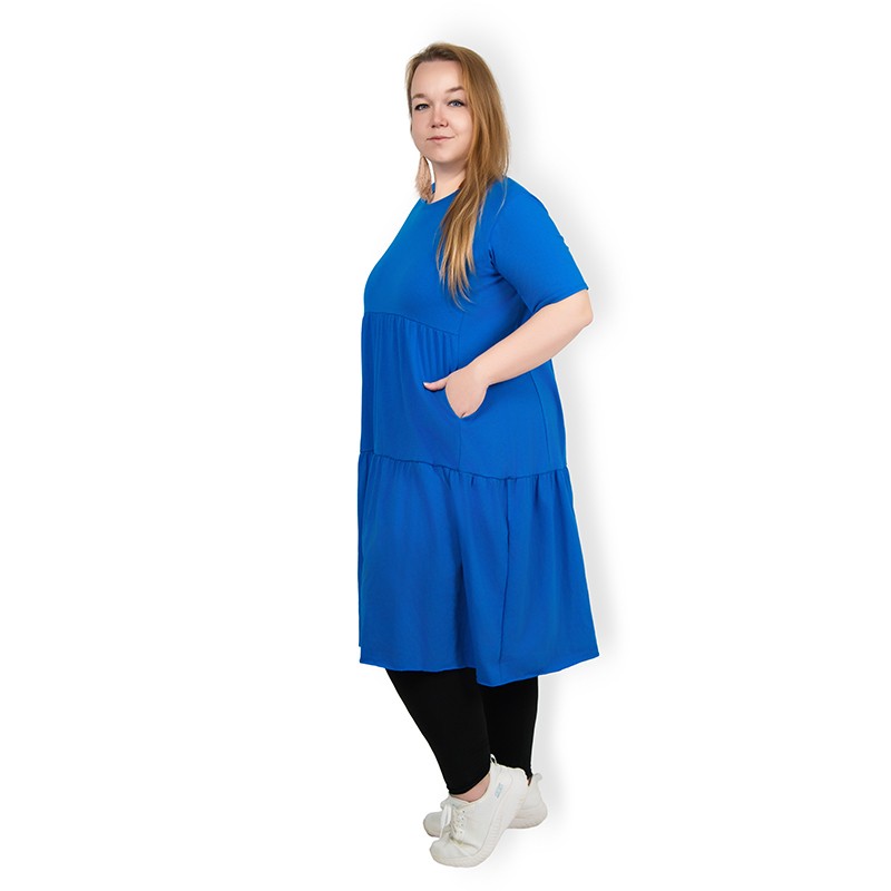 BRIANNA - PLUS SIZE šaty - modrá, sedne do velikosti 50