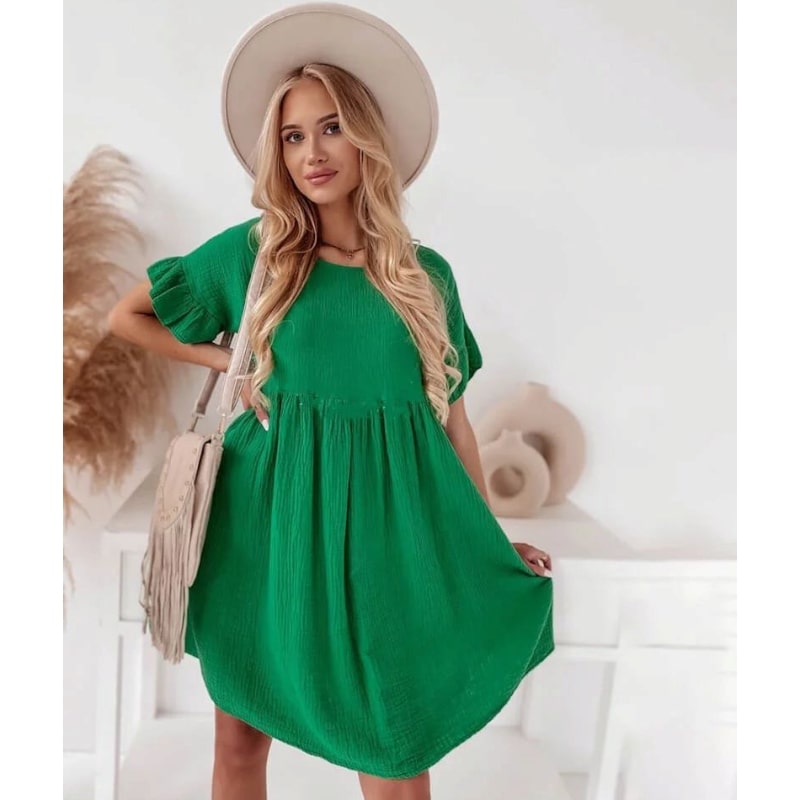 PALOMA - mušelínové šaty - zelená, sedne do velikosti XL