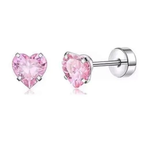 PINKY LOVE - dětské náušnice z chirurgické oceli