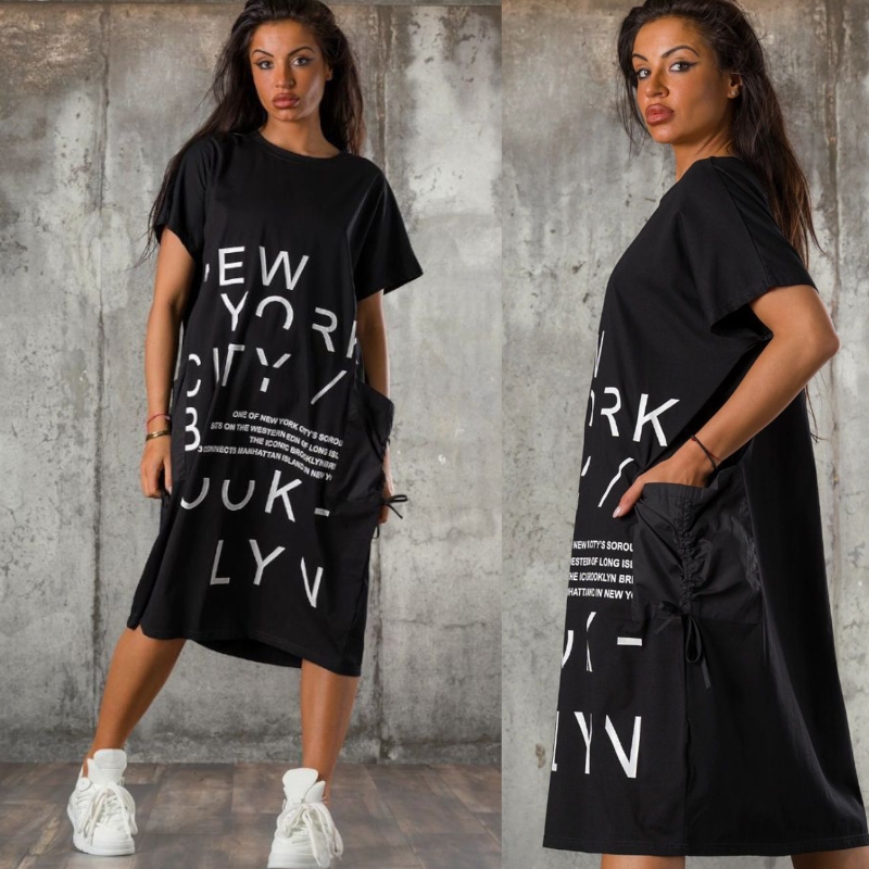 NEW YORK - PLUS SIZE šaty - černá, sedne do velikosti 50