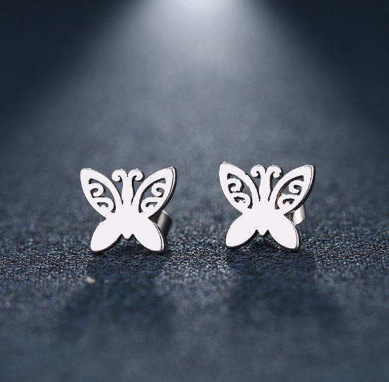 Náušnice Phoebe Motýlí - chirurgická ocel