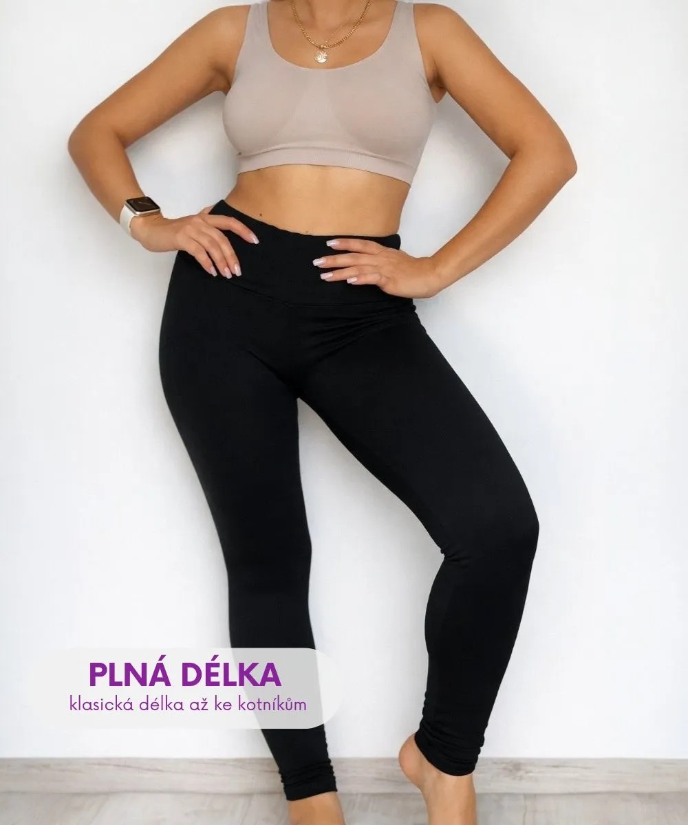 Velvetky - dámské černé legíny - velikosti od S do 6XL