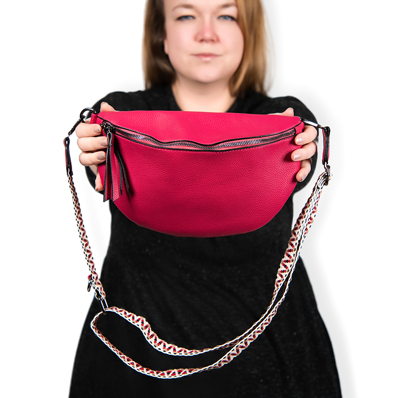 Elsa - ledvina s barevným popruhem - FUCHSIE