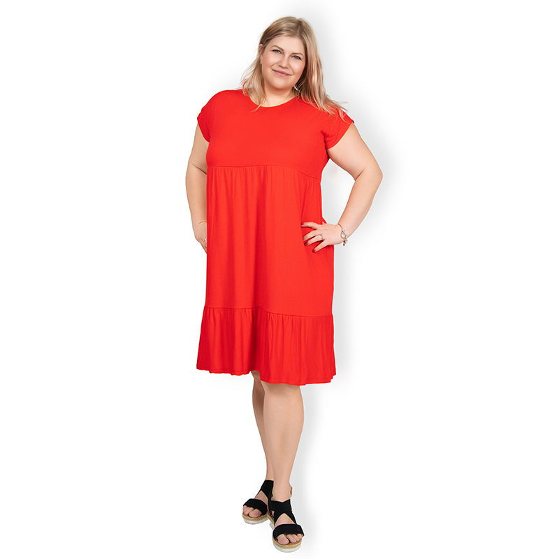 PLUS SIZE šaty Kate - červená, sednou do velikosti 50