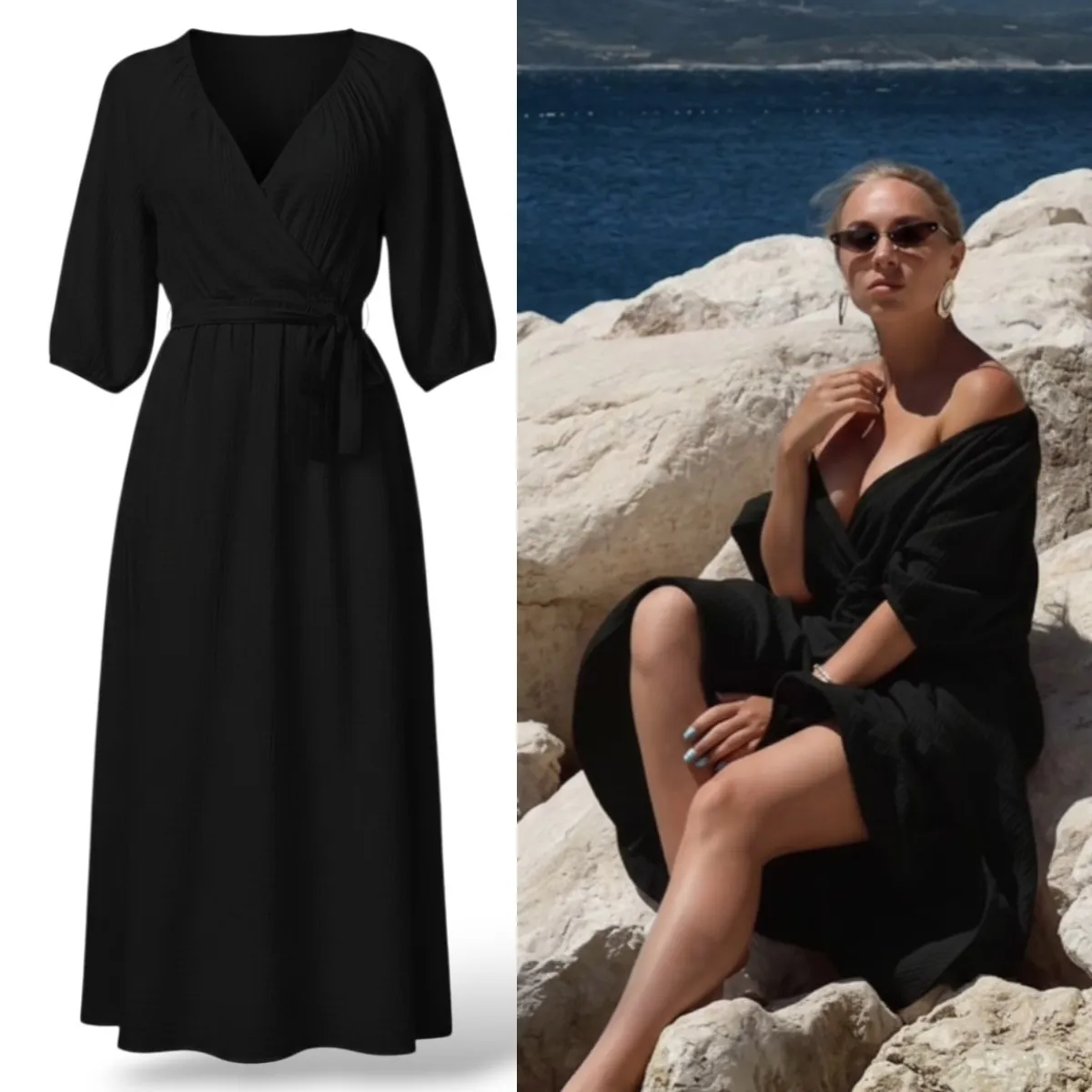 JESSICA - dlouhé mušelínové šaty - černá třešeň, sedne od velikosti XS do XL