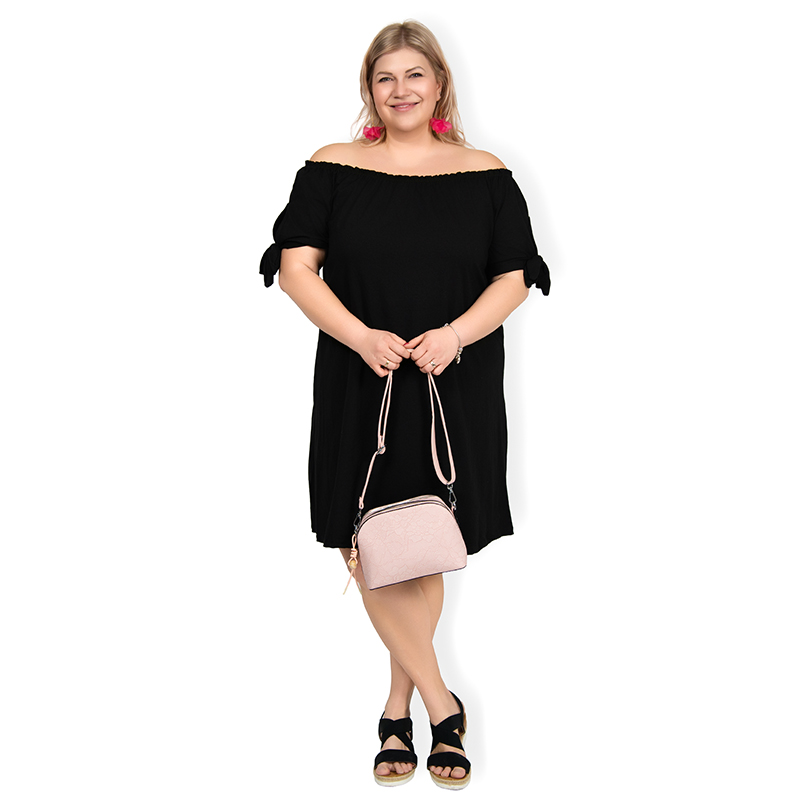 PLUS SIZE šaty Carmen - černá, sednou do velikosti 50