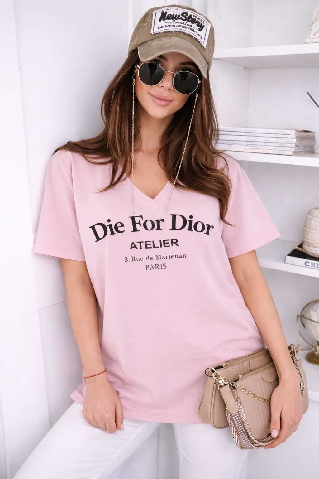 DIE FOR DIOR tričko - růžová, sedne od velikosti S do XXL