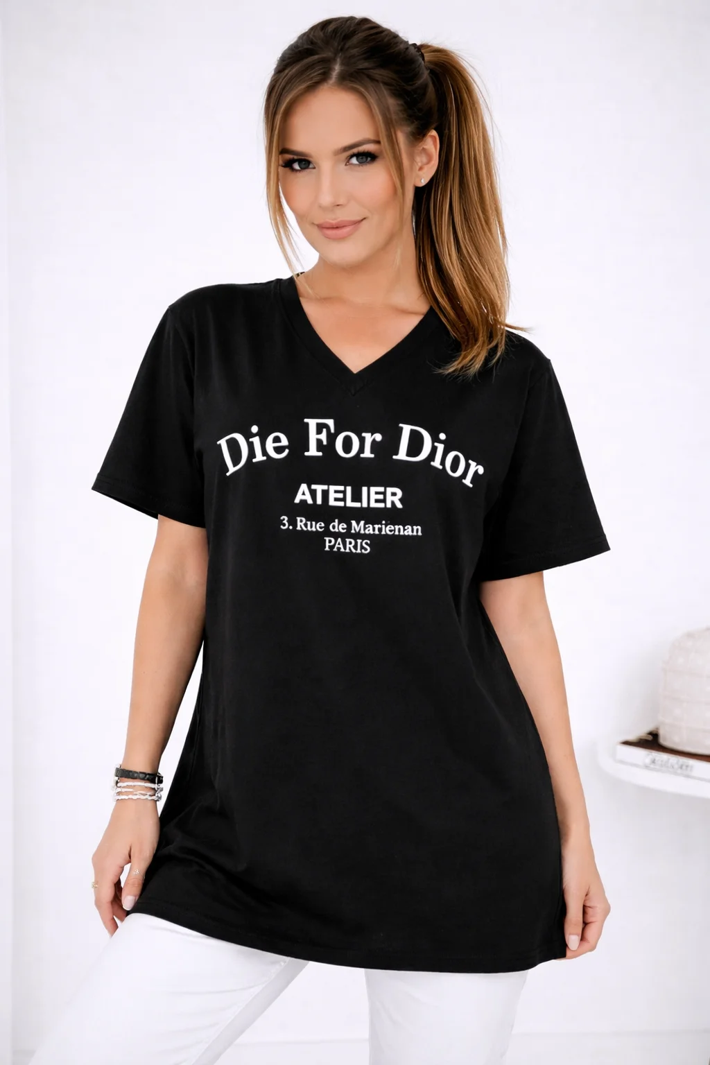 DIE FOR DIOR tričko - černá, sedne od velikosti S do XXL