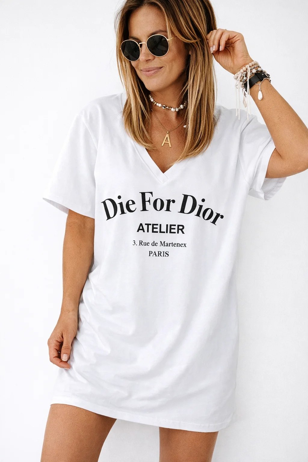 DIE FOR DIOR tričko - bílá, sedne od velikosti S do XXL