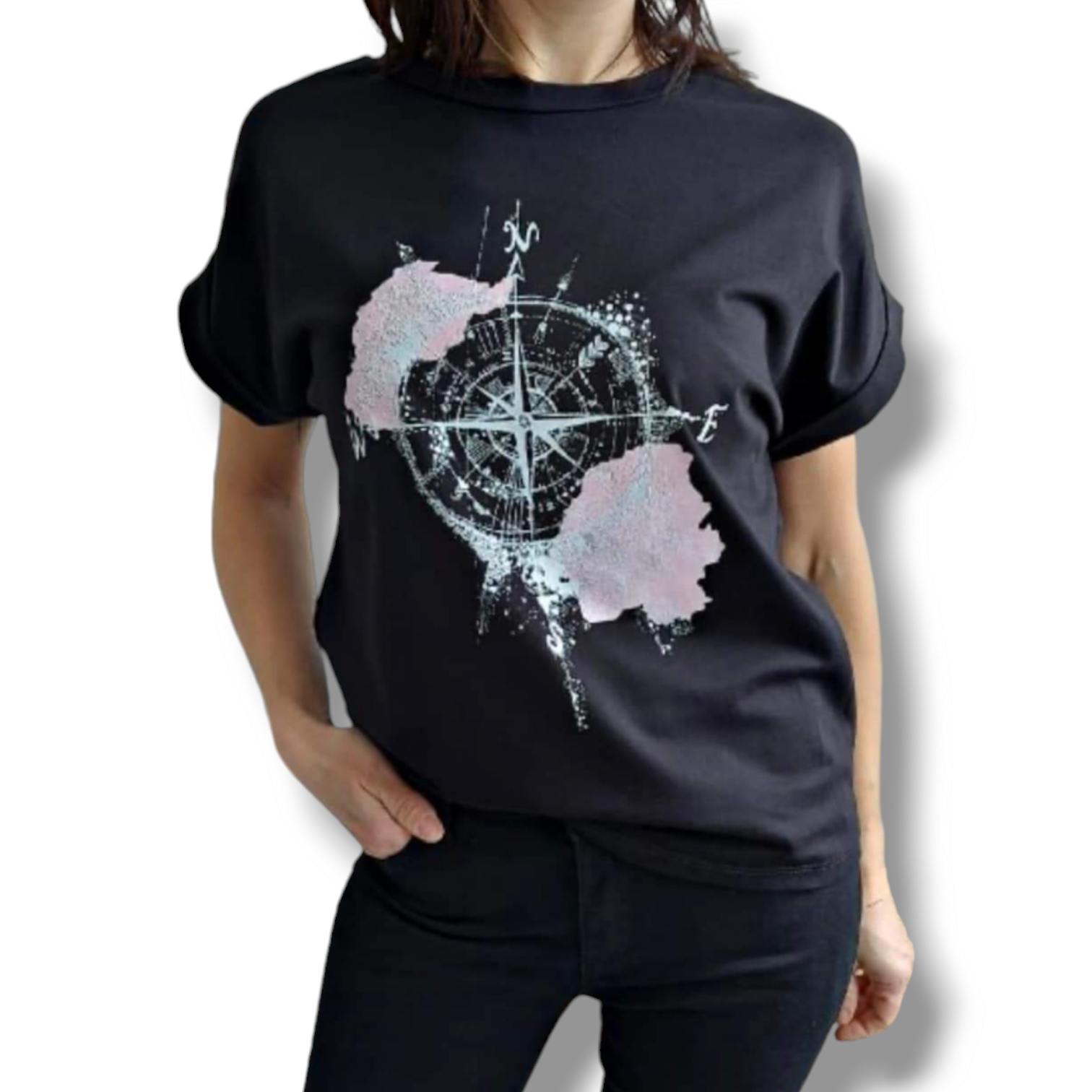 COMPASS tričko - černá, sedne od velikosti XS do M