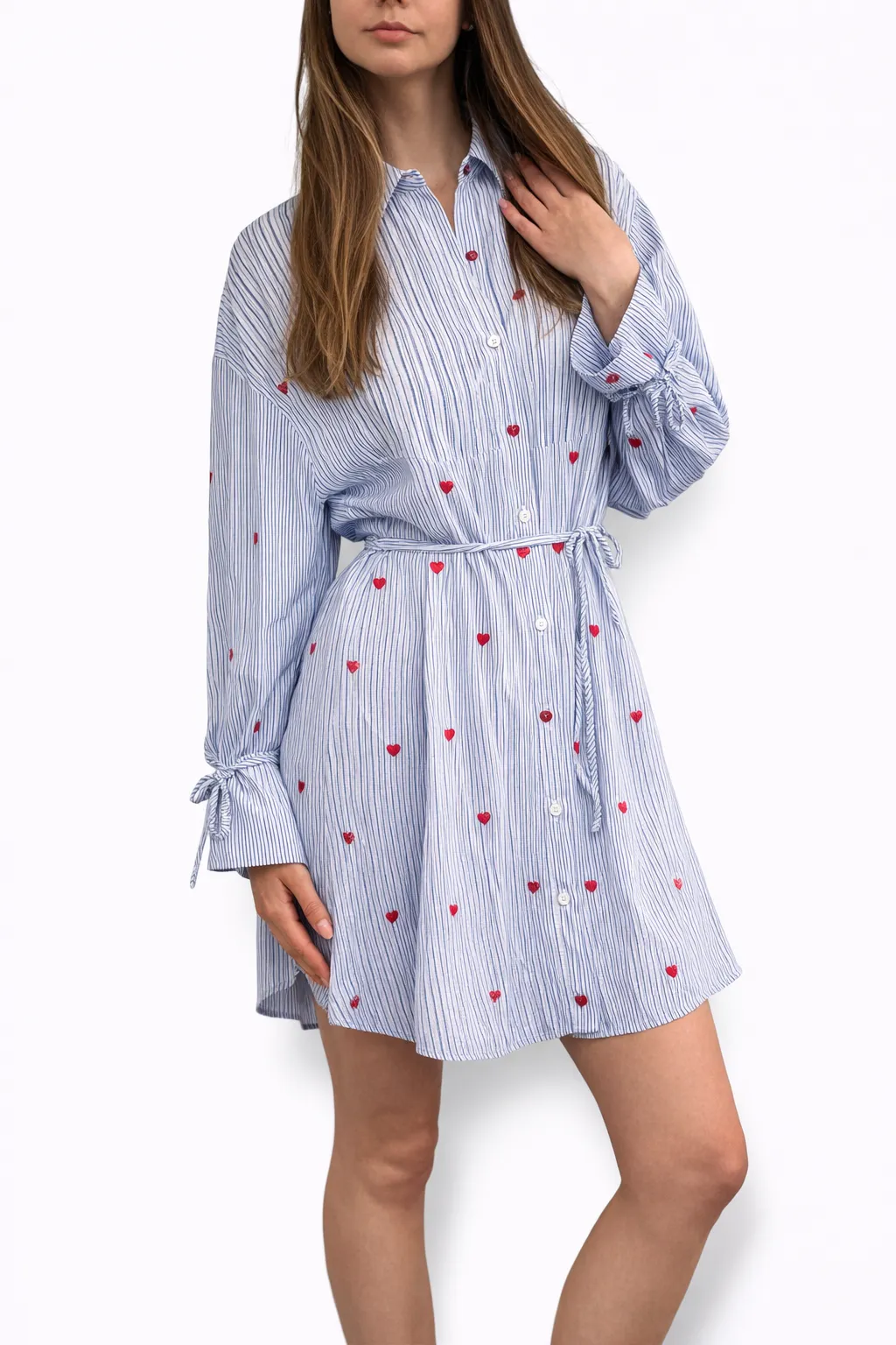 Tracy - košilové šaty se srdíčky, velikost M/L 