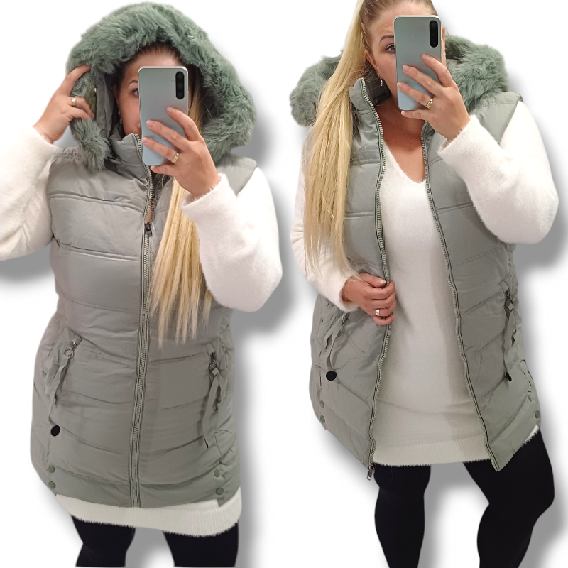 GRACE - PLUS SIZE vesta - zelená, velikost 50