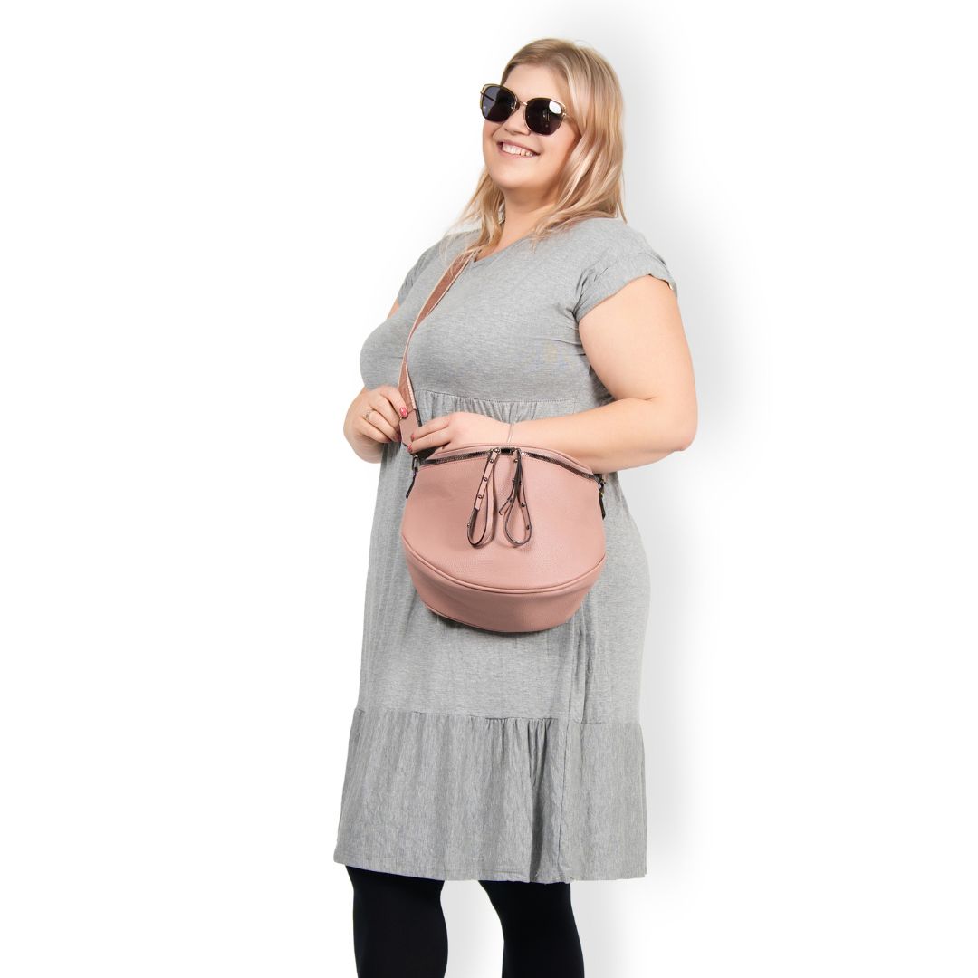 Evelyn - crossbody ledvina s odepínací kapsičkou - pink