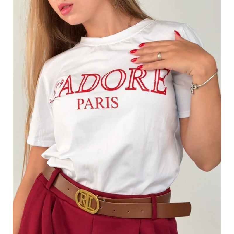 Tričko JADORE PARIS - bílá, sedne do velikosti L