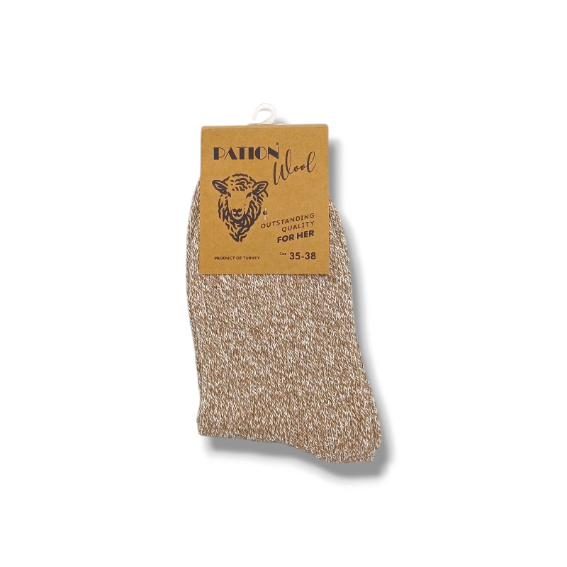 Vlněné ponožky - béžová, velikost 35-38