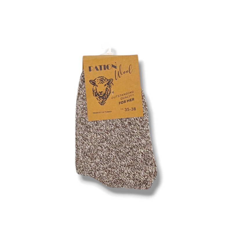 Vlněné ponožky - hnědá, velikost 35-38