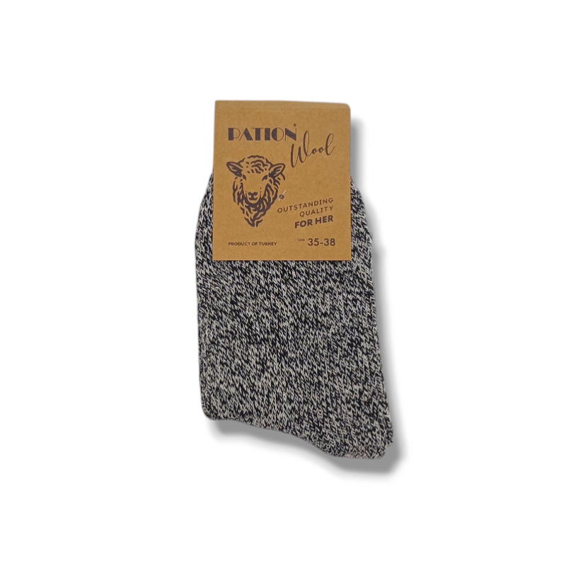 Vlněné ponožky - tmavě šedá, velikost 35-38