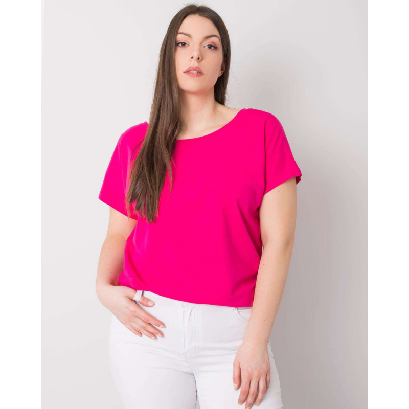 BEVERLY - PLUS SIZE tričko - fuchsiová, velikost 2XL, sedne do 44