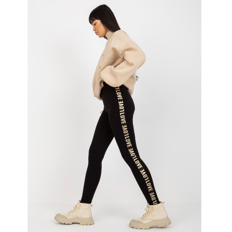 LOVE - legíny s zlatým nápisem, velikosti od M do XL