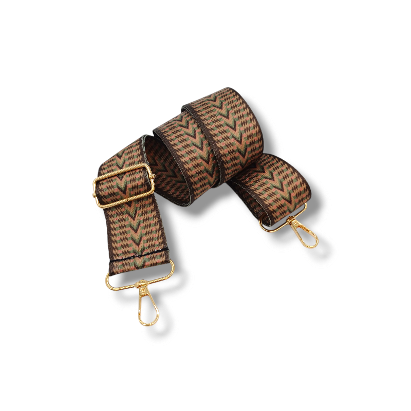 Popruh na kabelku/ledvinu s cikcak vzorem