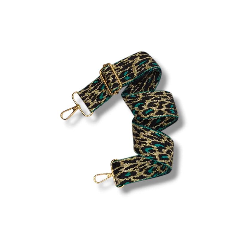 Zlatý popruh na kabelku/ledvinu s leopardím vzorem