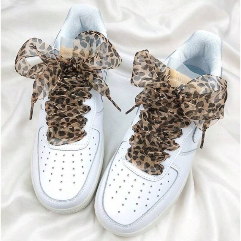 Leopardí tkaničky z organzy - 160 cm